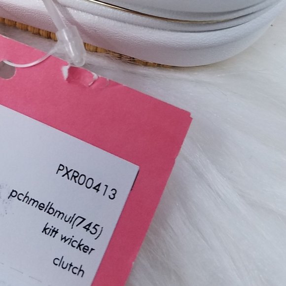 Kate Spade Kitt Clutch Wicker Peach Melba Multi - Picture 6 of 12